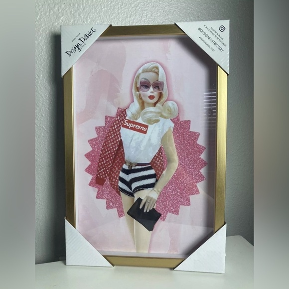 Design District SUPREME Vintage style Barbie Framed Designer Wall Art New Rare - Picture 3 of 6